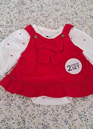 Дитячий костюм комплект боді + комбінезон so cute 56 см 0 місяців з народження