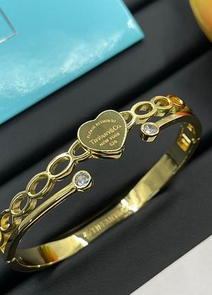 Браслет "tiffany heart link gold edition" люкс якість