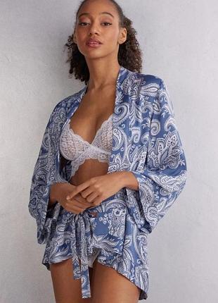 Шикарный халат кимоно атласная вискоза intimissimi