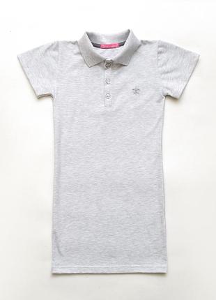 Платье поло для девочки, серое smiletme, смайл тайм, classic 140