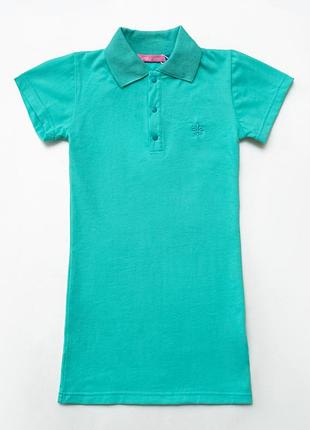 Летнее платье поло для девочки, мятное, smiletme, смайл тайм, classic 158