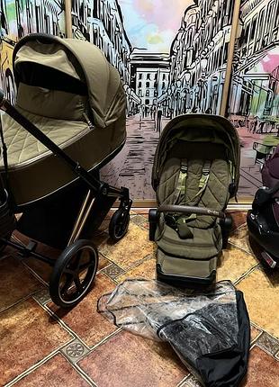 Коляска cybex priam 3в1 , шасі , люлька , прогулянка, авто крісло з базою