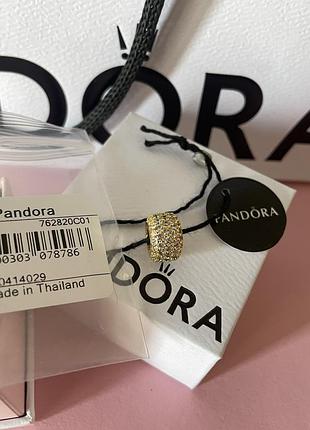 Оригинальный кулон подвеска шарм бусина с камнями золото оригинал пандора pandora