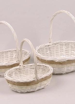Кошики лозяні в 2-х розмірах, продаж поштучно. в оголошенні вказана вартість найменшого розміру.