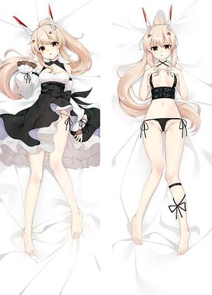Аніме дакимакура аянамі лазурний шлях azur lane (подушка обнімашка) 120*40 см