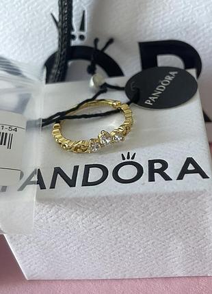 Оригінальне кільце корона тіара з камінням золото оригінал пандора pandora