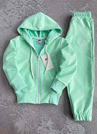 Костюм спортивный детский nike соп худи штаны мятный