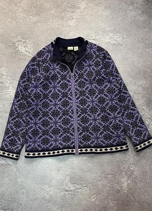 Вовняний кардиган l.l.bean на блискавці, розмір xl, 100% merino lambswool