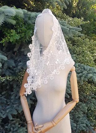 Косынка ажурная к церкви, на крестины, лицом к лицу оливия айвори