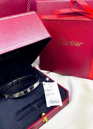 Срібний браслет картьє cartier любов жорсткий бангл бенгл тверде срібло 925 нове з биркою