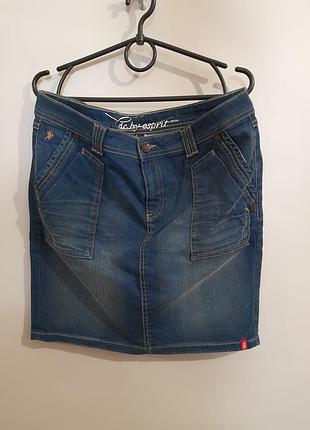 Edc by esprit denim классическая джинсовая юбка