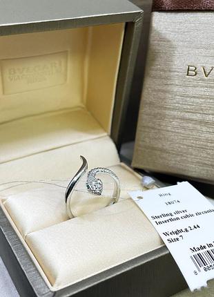 Срібне кільце булгарі bulgari змія змійка з камінням срібло проба 925 нове з биркою нове, 925, 16