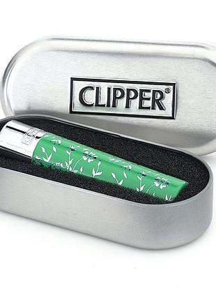 Clipper metal green pattern зажигалка