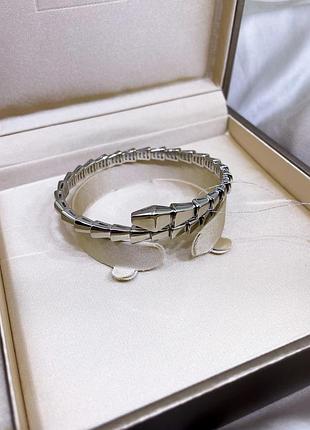 Серебряный браслет булгари bulgari змея змейка серебро проба 925 новое с биркой новое, 925, 19