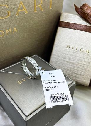 Срібне кільце булгарі bulgari широке масивне з камінням срібло проба 925 нове з биркою