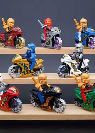 Набір фігурок нінзяго на мотоциклах ninjago bike сумісні з lego 8 штук