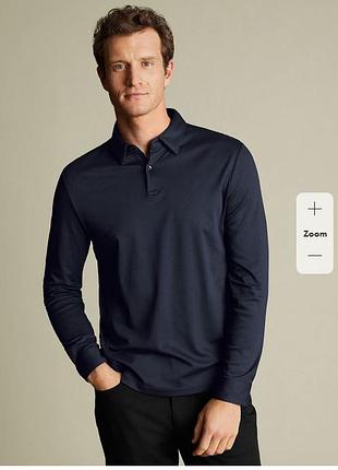 Мужская рубашка поло charles tyrwhitt, полированный хлопок