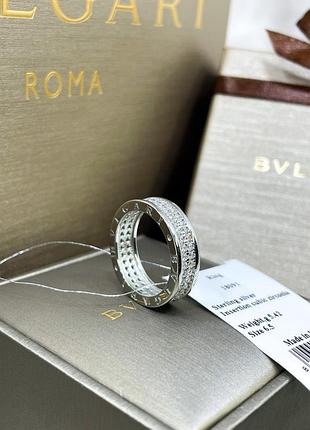 Серебряное кольцо булгари bulgari массивное крупное с камнями серебро проба 925 новое с биркой новое, 925, 19