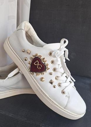 Белые кеды dolce &amp; gabbana portofino sacred heart sneakers 36 размер