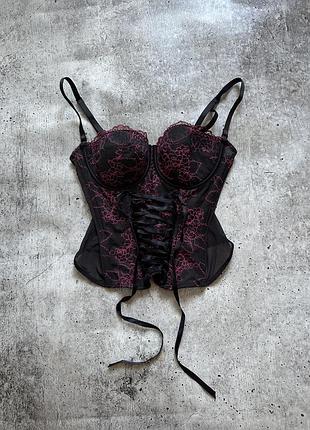 Корсет жіночий з чашками сексуальна білизна ann summers xs s чорний