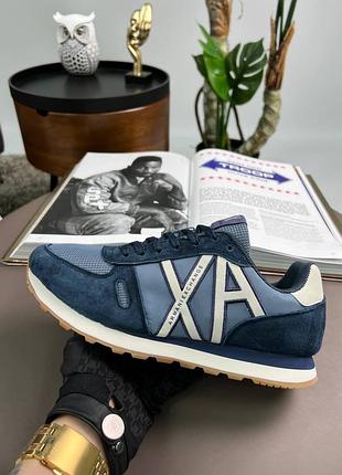 Мужские кроссовки armani exchange ax navy white