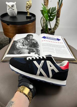 Мужские кроссовки armani exchange black white navy