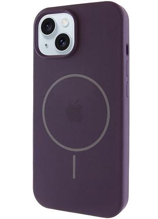 Чехол silicone case full protective (aa) with magsafe для apple iphone 15 plus (6.7") фиолетовый / elderberry