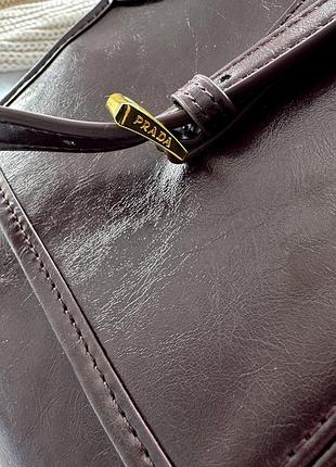 Prada medium leather shoulder chocolate/gold 9