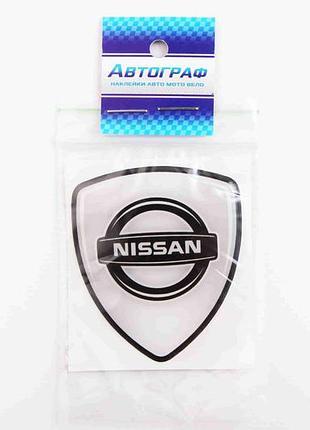 Наклейка емблема силікон nissan щит 6*5 см "автограф"