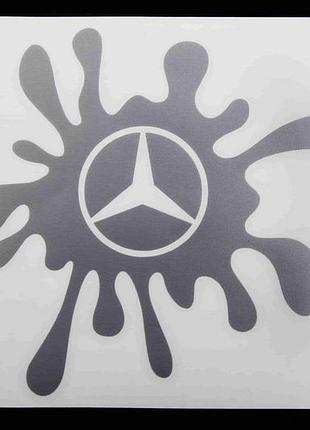 Наклейка клякса плоттер серебр. mercedes-benz 12*11см