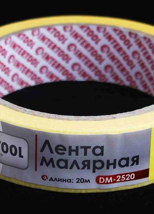 Скотч малярный 80° 25мм 20м желтый "intertool"
