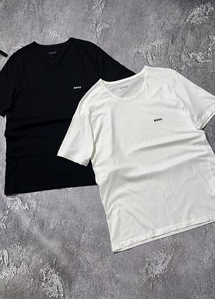 Футболки boss l/xl розмір  чорна і біла бавовна комплект 2 шт