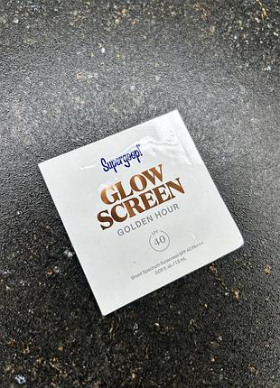 Тестер солнцезащитного крема для лица supergoop! glowscreen golden hour spf 40, 1,5 мл