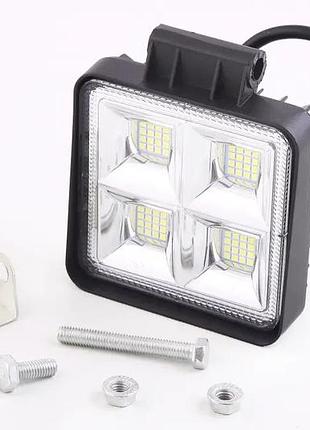 Фара дневного света 107*126*38мм 96вт 64 led/5000к (широкий дальний)