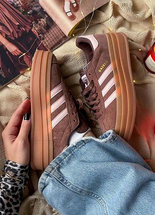 Женские кроссовки gazelle bold brown