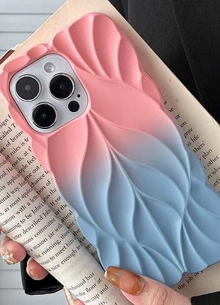 Tpu чохол leaf для apple iphone 14 pro max (6.7") pink / blue 2