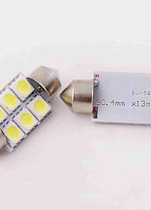 Лампа диодная 24в салона 36мм 6-smd 5050 "led" (2 шт.)