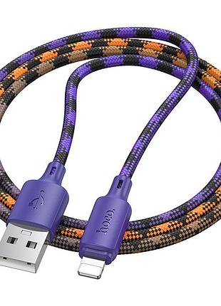 Дата кабель hoco x116 meridian usb to lightning 2.4a (1m) gradient purple mix 2