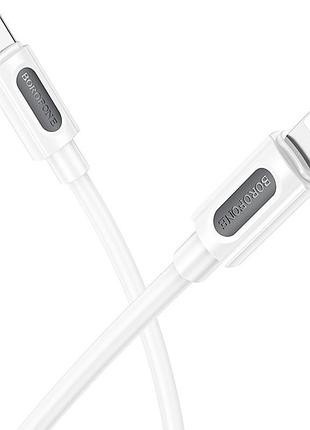 Дата кабель borofone bx114 structure type-c to lightning 27w (1m) white 3