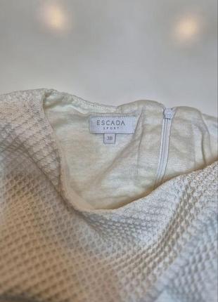 Платье escada sport 38 белое стрейч s нарядное вечернее праздничное коктейльное