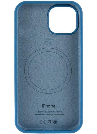 Чехол silicone case full protective (aa) with magsafe для apple iphone 15 plus (6.7") синий / denim blue 3