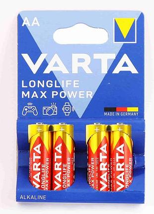 Батарейка aa/lr6 alkaline "varta" longlife max power блистер