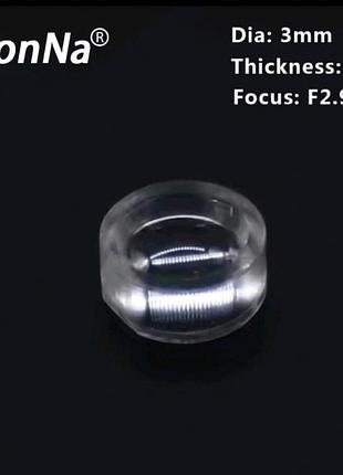 Линза лазерная zhonna 3мм (f2.9) — оптическая линза pmma для лазерных модулей, уровней и маркировщиков