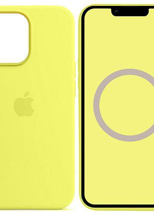 Чехол silicone case (aaa) with magsafe and animation для apple iphone 13 pro max (6.7") желтый / lemon zest