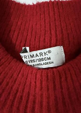 Дитячий червоний светр primark (128 см) 2
