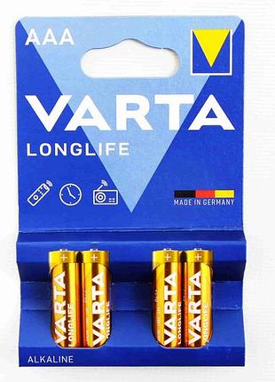 Батарейка aaa/lr03 alkaline "varta" longlife блистер