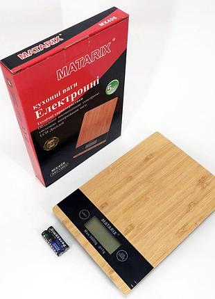 Весы кухонные обычные matarix mx-406 5кг wood, весы для кухни для продуктов точные кухонные be-64