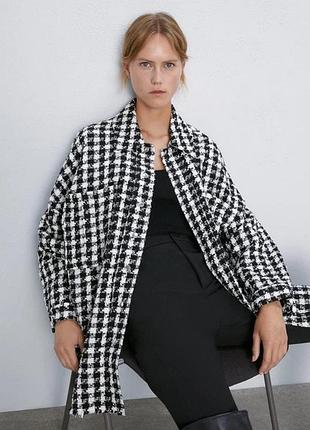 Твідова подовжена сорочка zara