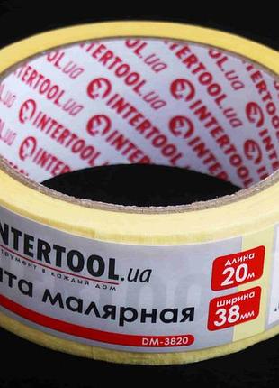 Скотч малярный 80° 38мм 20м желтый "intertool"