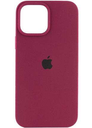 Чехол silicone case full protective (aa) для apple iphone 16 pro (6.3") бордовый / maroon